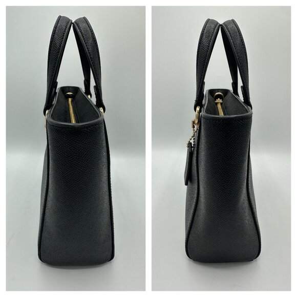 ⭐️⭐️SOLD⭐️⭐️ COACH Black Leather Alice Satchel Crossbody Handbag #CA224 - Picture 6 of 14
